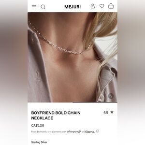 Mejuri 18” Boyfriend Bold Chain Necklace Sterling Silver